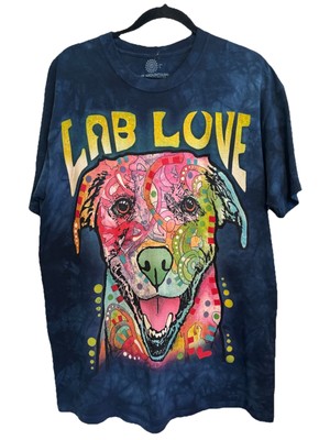The Mountain Tee Lab  Love Tie Dye Size Large Colorful 80s hippie boho dog lover