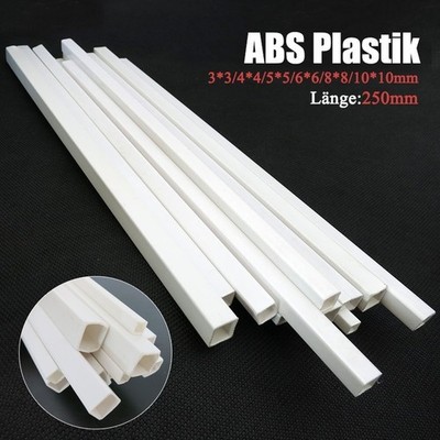 10pcs ABS Square Tubes -  Plastic Conduit Pipes for DIY Models Wire Pole Mods