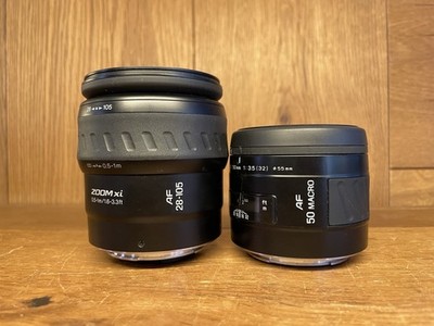*2 Lens Set : Near Mint* Minolta AF Macro 50mm F/3.5 New Type & Zoom 28-105mm Xi