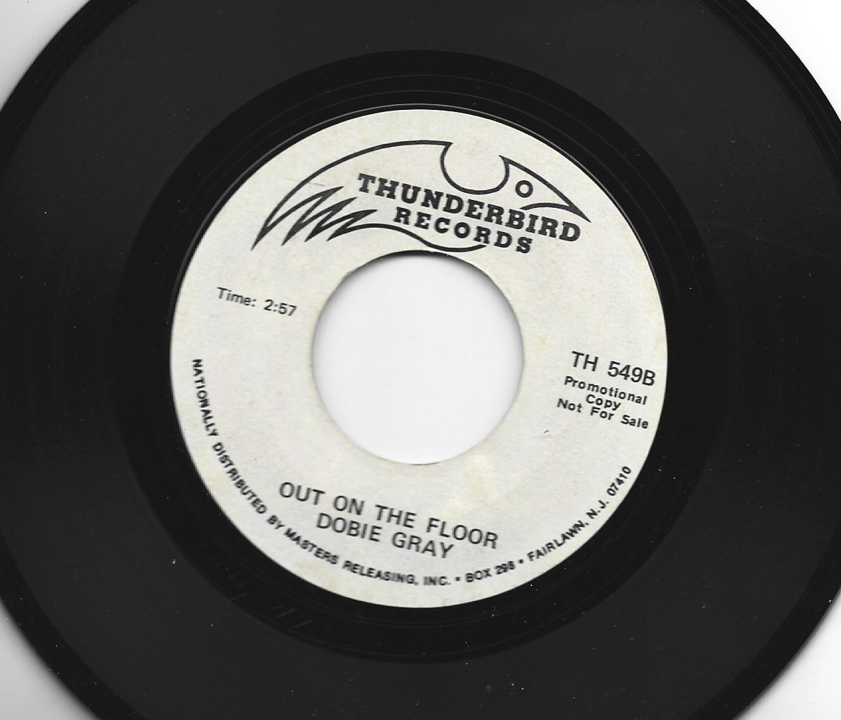 photo of 45- Dobie Gray - Out On The Floor - Hear- 1975 Promo Thunderbird