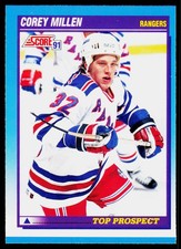 Corey Millen, 1991-92 Score Canadian Bilengual, #348, New York Rangers, RC