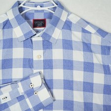 UNTUCKit Rian WF Blue White Gingham Button Down Shirt Mens XL Regular Fit 41046