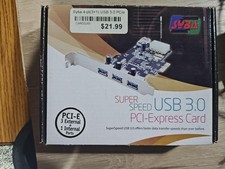 Syba USB 3.0 PCIe 4 Port Card SD-PEX20080 3 External 1 Internal 5Gbps Adapter