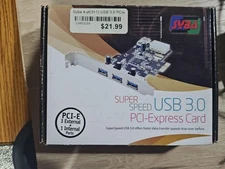 Syba USB 3.0 PCIe 4 Port Card SD-PEX20080 3 External 1 Internal 5Gbps Adapter