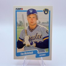 Tim McIntosh 1990 Fleer #329 Rookie Card Milwaukee Brewers Baseball MLB. rookie card picture