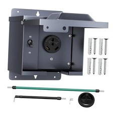 30 Amp RV Power Outlet Box with Breaker, Weatherproof 125V 30 Amp with Breaker