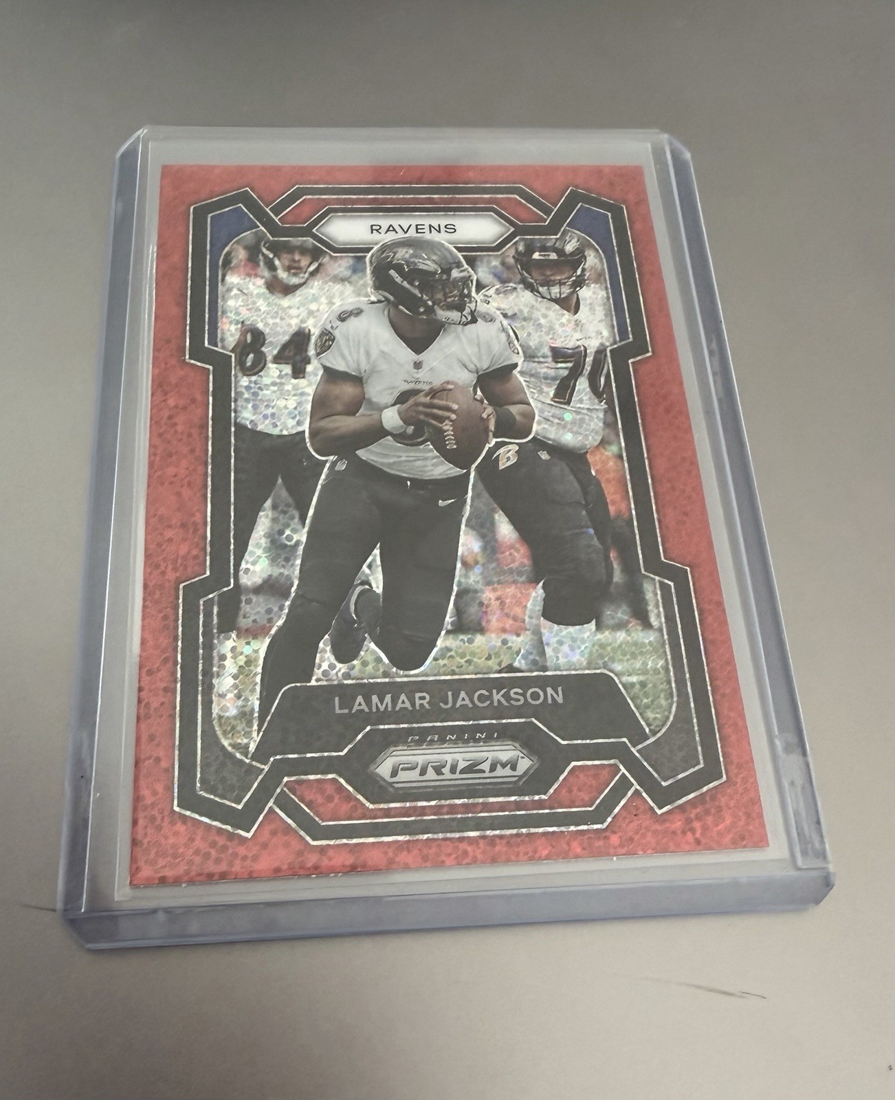 2023 Panini Prizm - Lamar Jackson #18 Red Sparkle Prizm