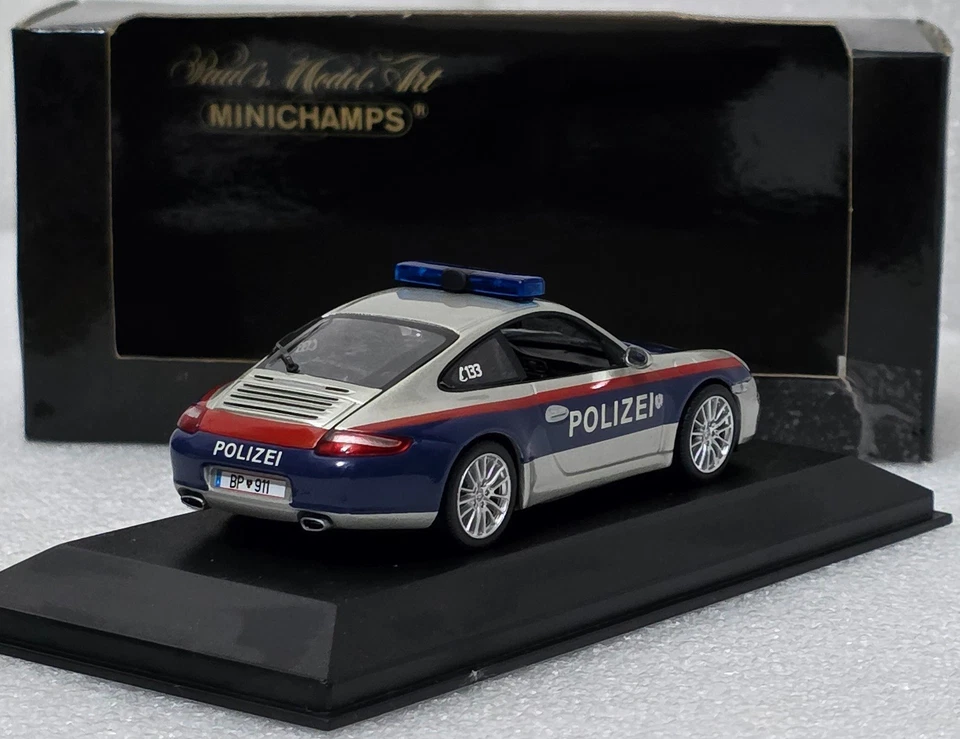 Porsche 911 (996) Austria Polizei 2004 Silver 1:43 Minichamps 400063090  (15) - Image 2 of 4