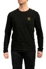 Versace Men's Black Gold Logo Print Crewneck T-Shirt Versace sz 7 US XL IT 54