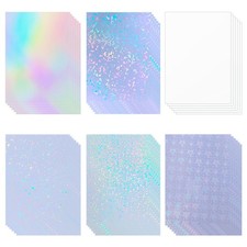 36 Sheets Holographic Sticker Paper Holographic Clear Vinyl Self Adhesive Waterp