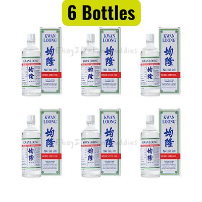 Kwan Loong Medicated Oil 57ml x6 | Menthol & Eucalyptus Pain Relief