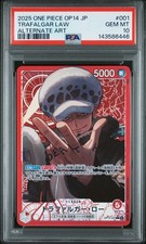 2025 ONE PIECE JAPANESE OP14-THE AZURE SEA'S SEVEN #001 TRAFALGAR LAW PSA 10