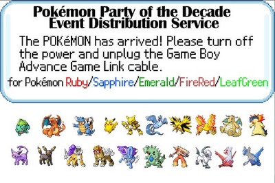 Pokemon Party of the Decade Distribution Service