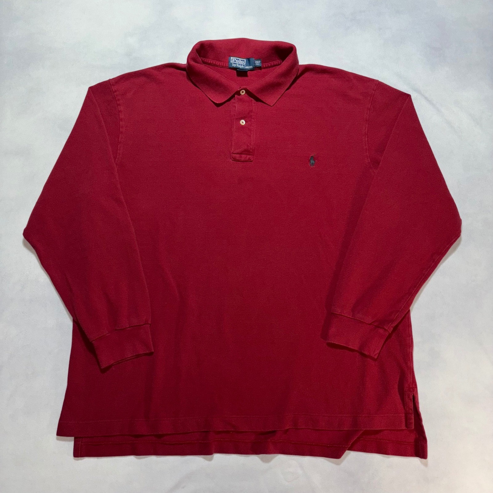 Vintage Polo Ralph Lauren Red Long Sleeve Polo Shirt Men