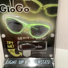Vintage GLOGo Glowtronix Lime Green Sunglasses Funglasses, New