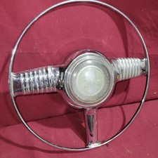 Vtg 1946-48 Pontiac Banjo Steering Wheel Horn Button Assy Chevy German Helmet Vtg 1946-48 Pontiac Banjo Steering Wheel Horn Button Assy Chevy German Helmet