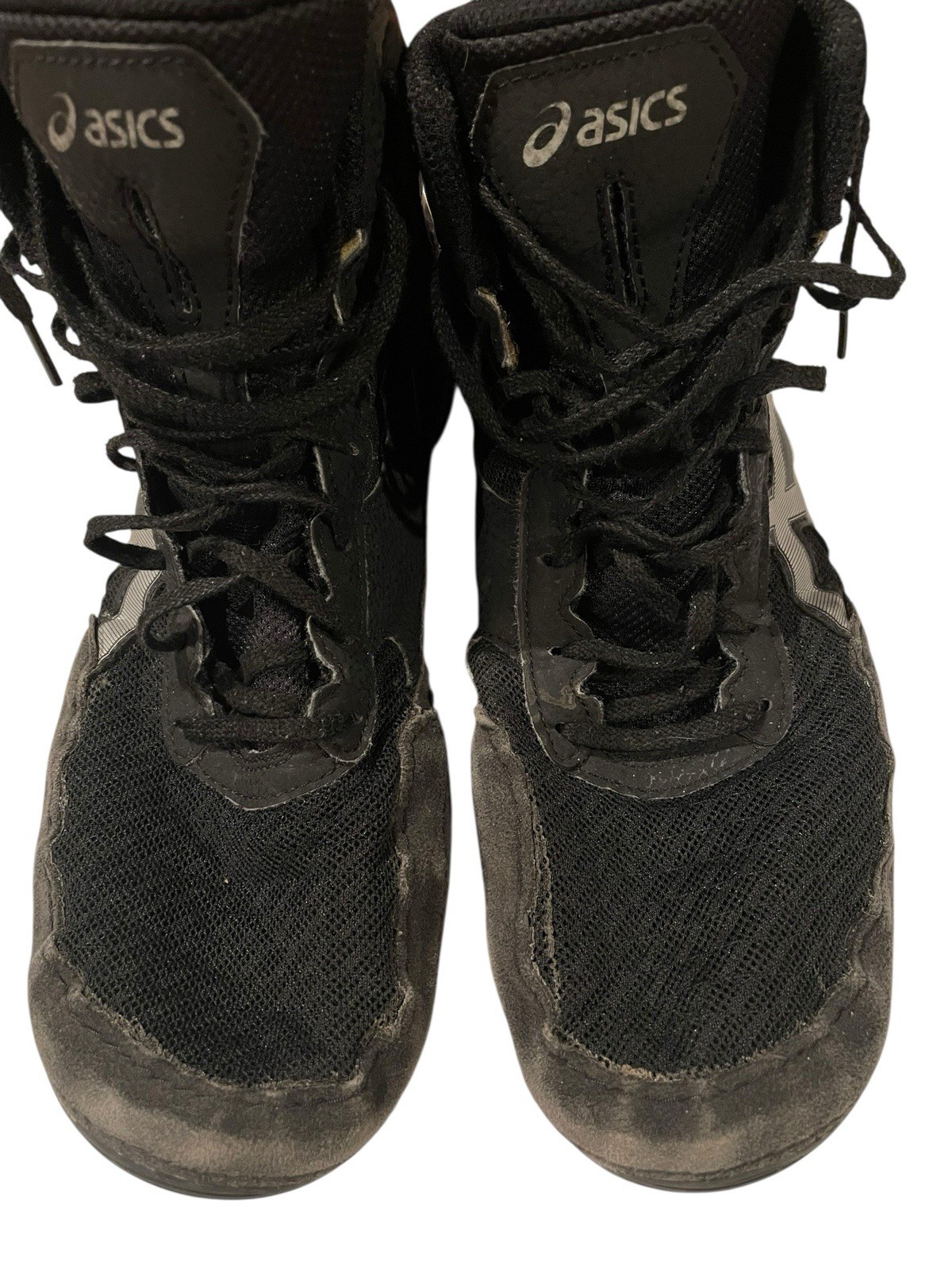 Mens Size 10 Asics Wrestling Shoes Matflex Black White Adult thumbnail 5