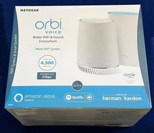 NEW Netgear Orbi Voice RBK50V-100NAS AC3000 RBK50 WiFi Mesh system with speaker