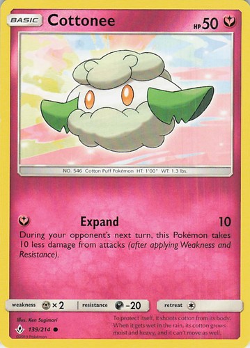 Cottonee 139/214 Sun & Moon Unbroken Bonds Common