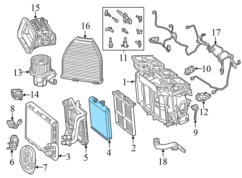 2018-2020 MERCEDES-BENZ AMG GT R - Heater CORE 2048300061 - Image 3 of 4