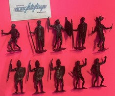 Vtg MPC African Zulu Warriors Lot 10 PVC Plastic Figures