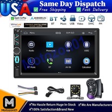 7" Double Din Touch Screen Stereo Bluetooth Radio Car Apple/Android Carplay GPS