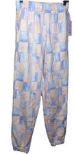 Wild Fable Medium High-Rise Fleece Sweatpants Pink  Blue Check Size Xs New