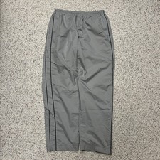 Vintage Nike Fleece Lined Track Pants Grey XL Windbreaker Parachute Baggy Swoosh
