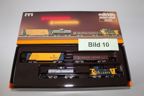 Märklin mini club, Spur Z, Art. 8686, US-Wagenset "Alaska A" mit 4 Güterwag, neu | Zustand: Neu
