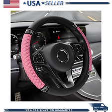 Bling Car Steering Wheel Cover 15 Soft Leather Elastic Protector Spacolor Pink Bling Car Steering Wheel Cover 15 Soft Leather Elastic Protector Spacolor Pink