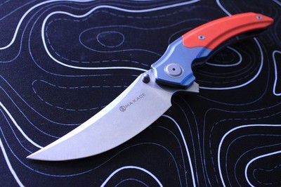 Maxace Rock, MRK02, Red G-10, M390, NIB, Never Cut, Discontinued