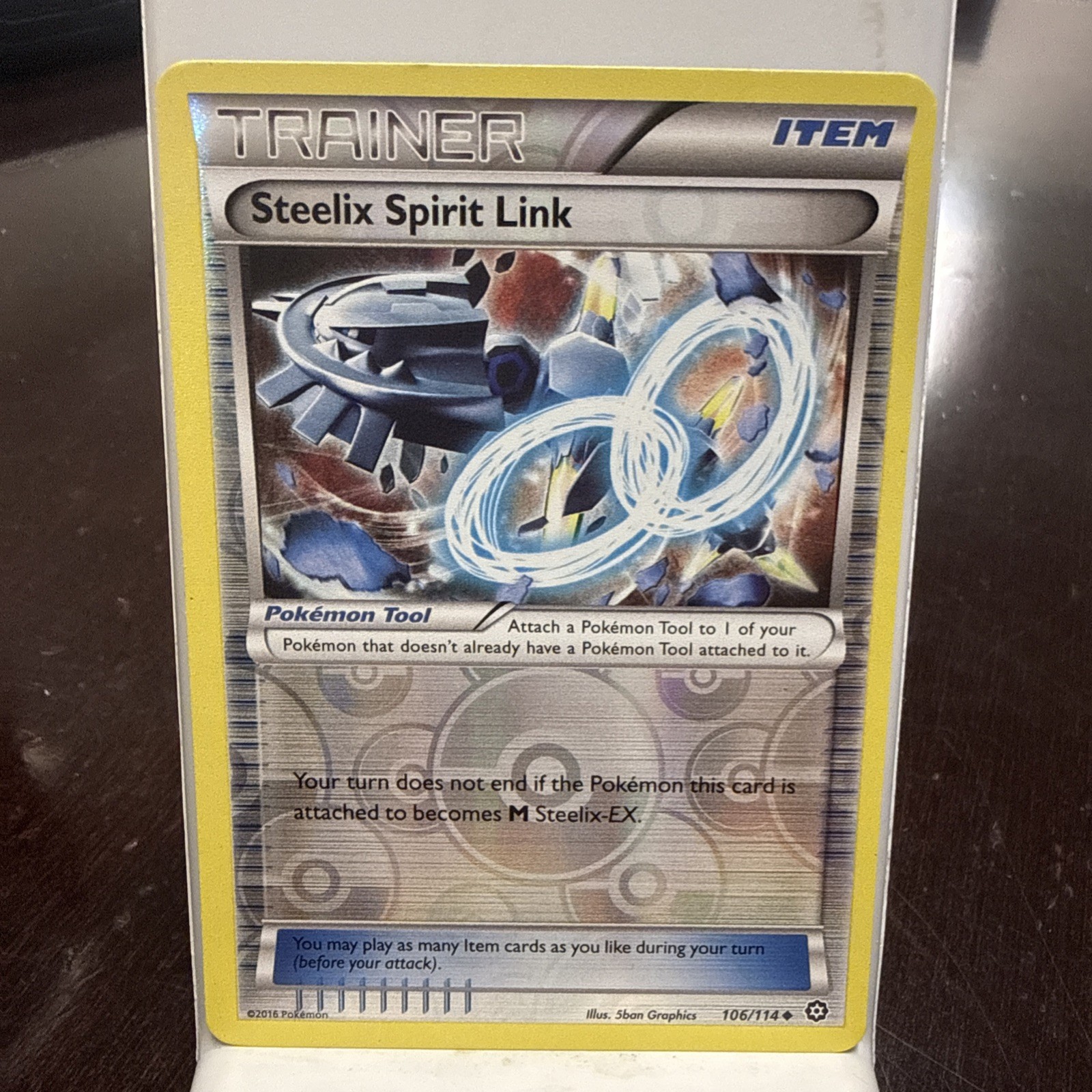 2016 POKEMON XY STEAM SIEGE #106 STEELIX SPIRIT LINK REVERSE HOLO - NM
