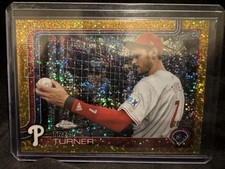2025 Topps Chrome - Image Variation Trea Turner #208 Gold Speckle Refractor /50