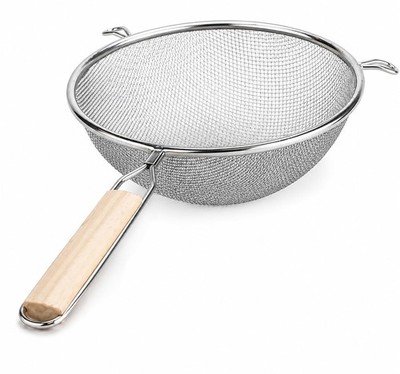 8-Inch Stainless Steel Double Mesh Food Strainer Colander - Fine Sieve Sifter...
