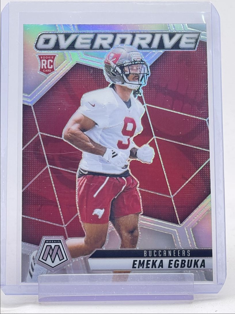 EMEKA EGBUKA 2025 MOSAIC ROOKIE OVERDRIVE SILVER PRIZM BUCCANEERS RC Q3312