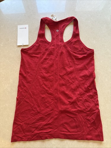 NWT LULULEMON Swiftly Tech Razorback Dark Red Size 8 $68 Retail - 第 4/4 張圖片