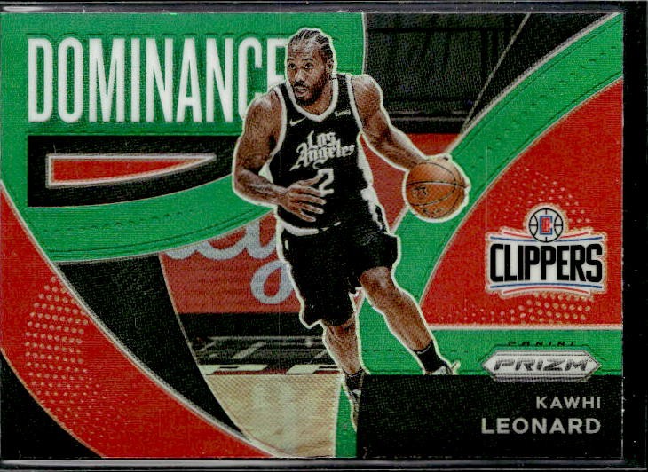 2021-22 Panini Prizm #22 Kawhi Leonard Dominance Prizms Green