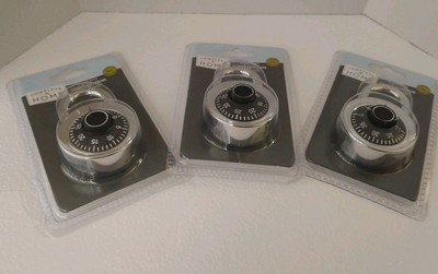 Complete Home Heavy Duty 3-Digit Combination Padlock -Keyless Lock - Lot of 3