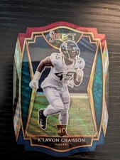 K'Lavon Chaisson 2020 Select - Tri-Color Prizm Die-Cut Rookie Card #192 Patriots. rookie card picture