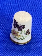 Royal Worcester Butterfly & Flower Pattern Fine Bone China Thimble