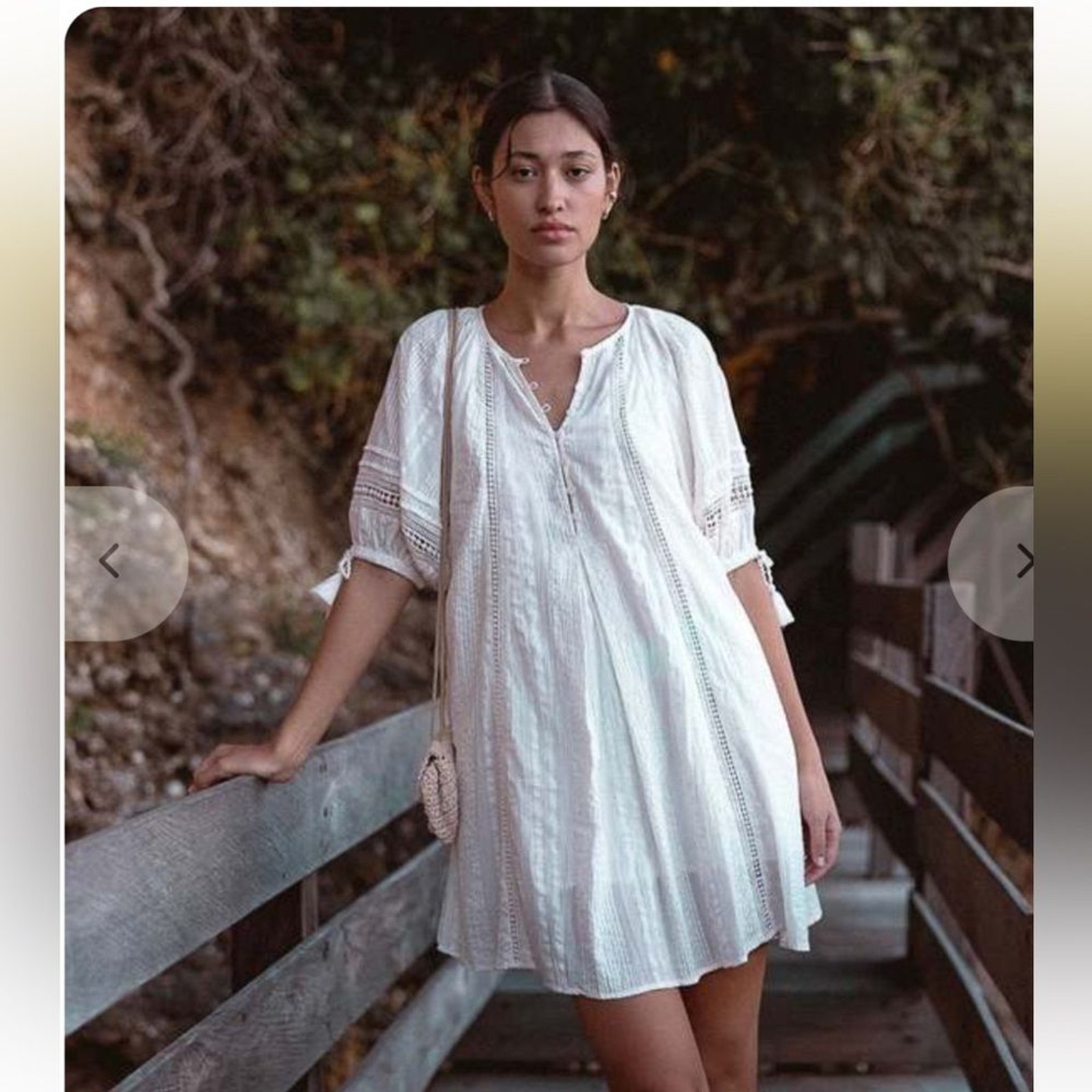 CLEOBELLA alba mini dress in ivory boho chic summer style size M VGUC