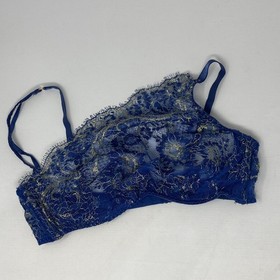 Agent Provocateur Kiera Blue Gold Soiree Bra 34C *NO SIZE TAG*