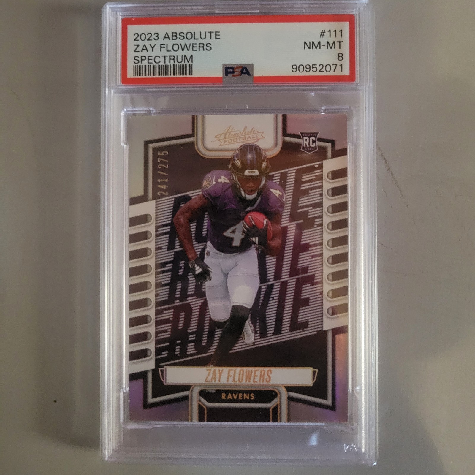 2023 Panini Absolute - Rookies Zay Flowers #111 Spectrum /275 (RC)