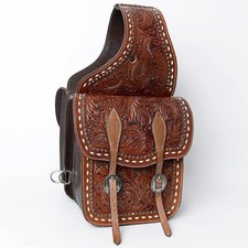 Western Horse Leather Saddle Bag Heavy Duty Traditional Trail Ride  Saddle Bag