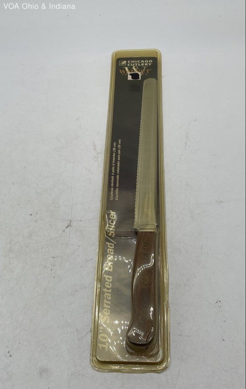 Chicago Cutlery Walnut Tradition 10" Serrated Bread Slicer Knife BT10P NEW USA