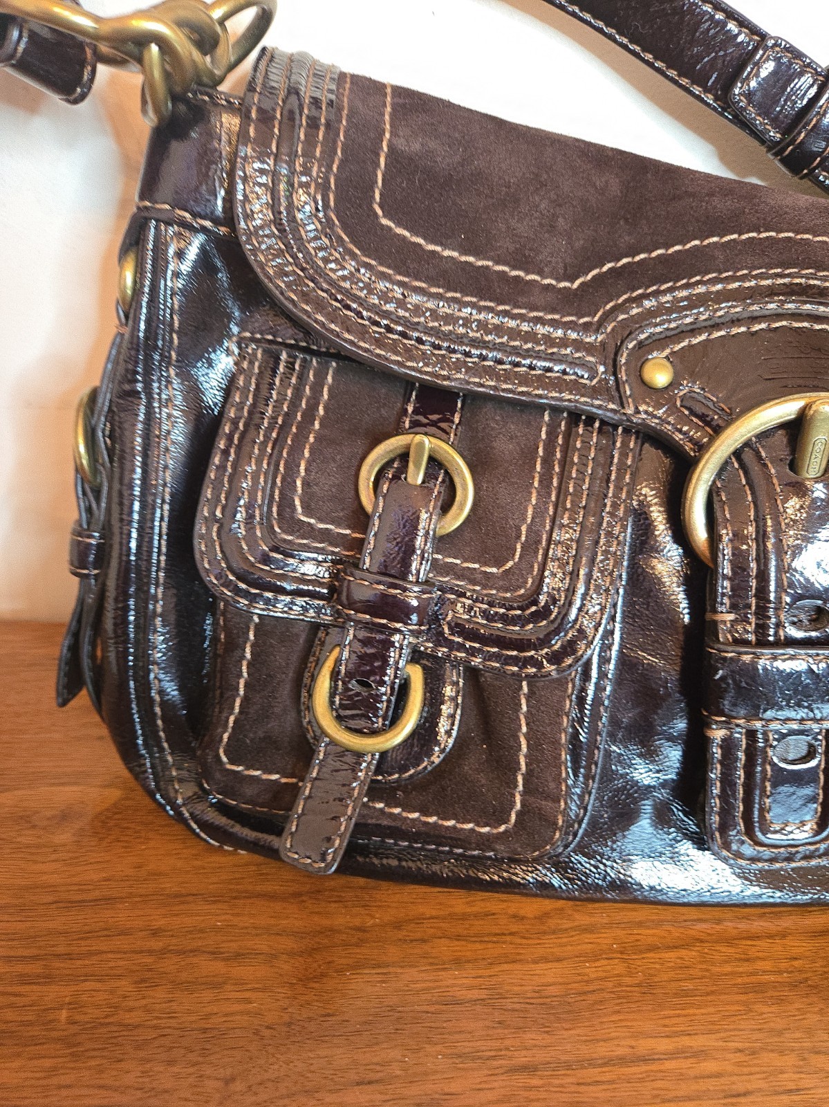 d*4様 archive Y2K COACH LEGACY GARCIA レザー Vintage Y2k Coach Legacy Garcia Brown Patent Leather … - Gem