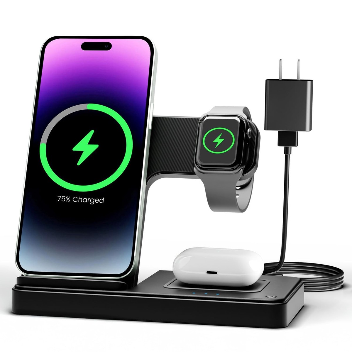 Wireless Charger iPhone Charging Station: 3 in 1 Stand Multiple