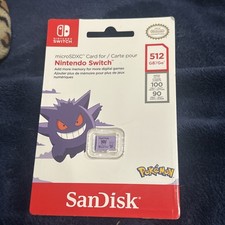 SanDisk 512GB Micro SD Memory Card for Nintendo Switch NEW Gengar pokemon
