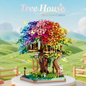MOC Rainbow Color Tree House Building Blocks Set (2338 Pcs)