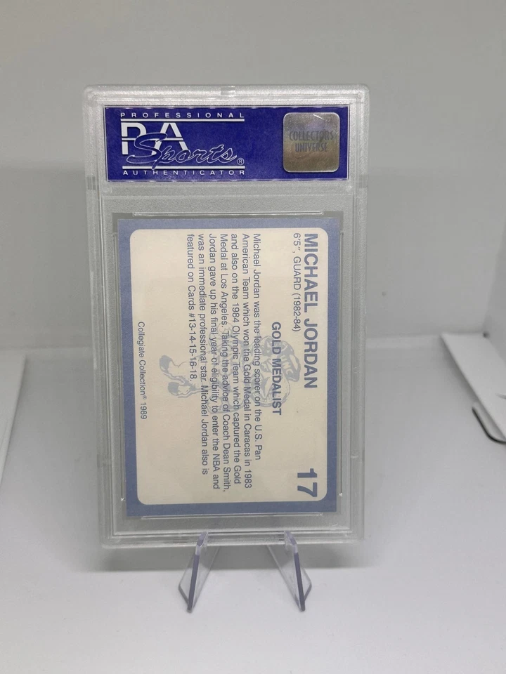 Michael Jordan #17 North Carolina Collegiate Collection 1989 PSA 9 MINT - Imagen 4 de 4